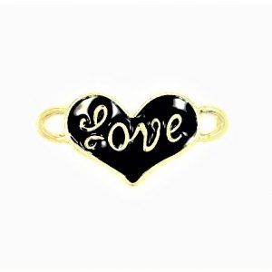 Pendentif "love" en métal avec époxy 60 x 29mm