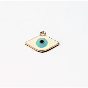 Pendentif oeil en métal avec époxy 23 x 16mm