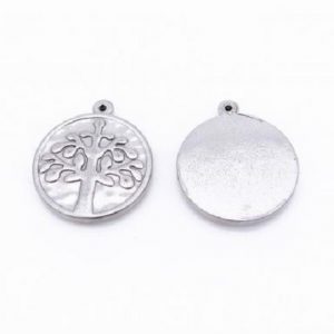 Pendentif arbre de vie en acier inoxydable