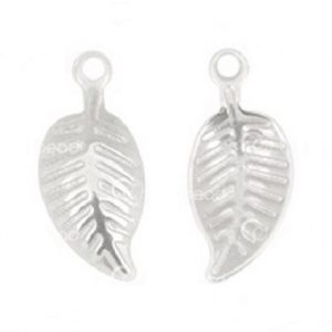 Pendentif feuille en acier inoxydable