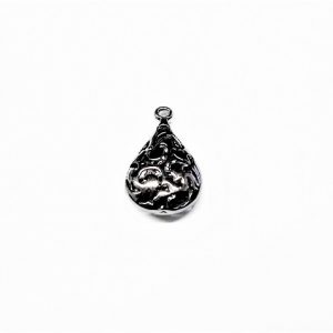 Pendentif goutte nickel noir 21 x 13.5 x 6mm