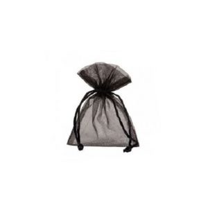 Sac cadeaux en organza noir