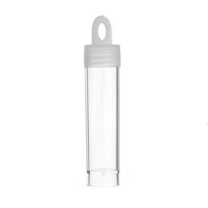 Tube de rangement à rocailles en plastique.