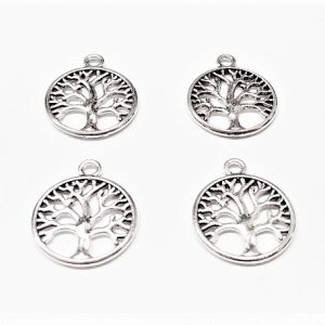 Pendentif arbre de vie argent antique 20mm