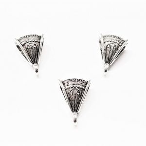 Pièce de métal bélière de fantaisie argent antique 18 x 13mm