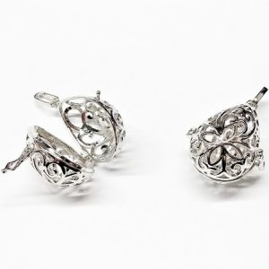 Pendentif "cage à bille" nickel 27 x 41mm