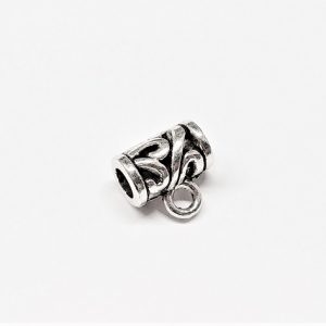 Bélière de fantaisie argent antique 11 x 6mm Trou 4mm