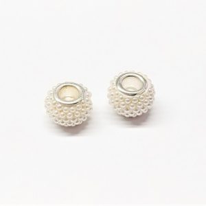 Bille de style pandora avec perles blanches