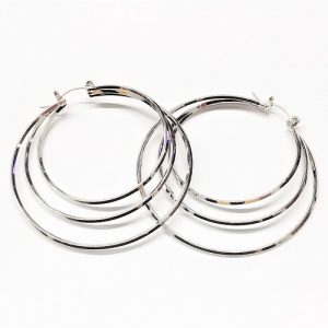 Boucle d'oreille anneau triple 55mm