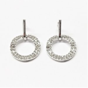 Boucle d'oreille ronde avec cristal 25mm