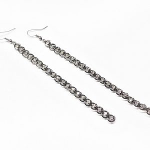 Boucle d'oreille pendante longue avec cristal 120mm