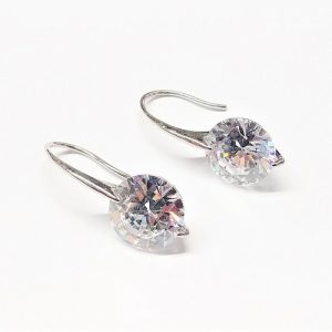 Boucle d'oreille pendante avec cristal 12mm