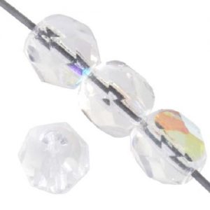 Verre poli au feu 4mm Crystal silver lined AB