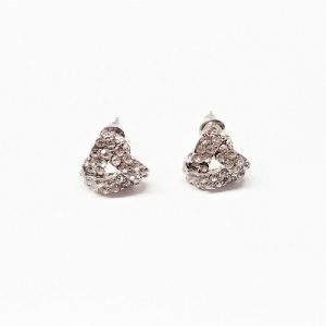 Boucle d'oreille noeud avec crystal 12mm