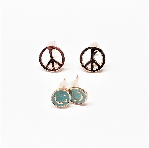 Boucle d'oreille duo "joy and peace" 8mm/12mm