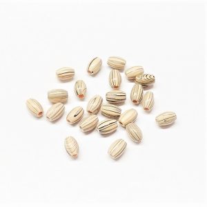 Cilyndre de bois naturel avec rayure 8 x 5mm