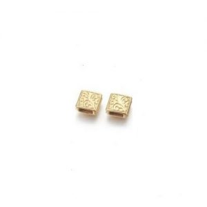 Acier inoxydable or 304 carré rainuré 10mm x 10mm x 4mm Trou 2.5mm x 6mm