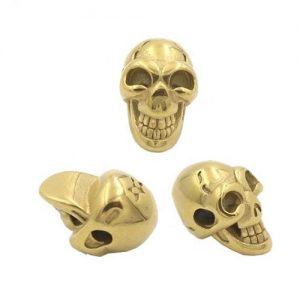 Acier inoxydable or 304 skull 15 x 9.5 x 8.5mm Trou 2mm