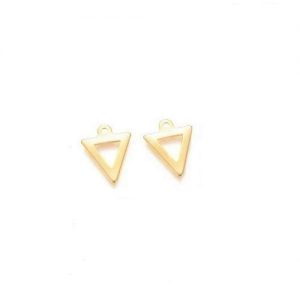 Acier inoxydable or 304 pendentif triangle 12 x 9.5 x 0.5mm