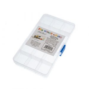 Boîte de rangement avec 15 compartiments en plastique 17.6 x 10.2 x 2.2 cm