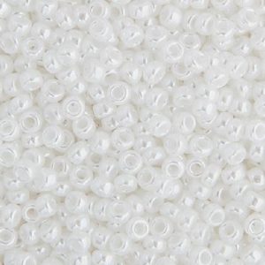 Miyuki rocaille 15/0 white pearl opaque luster