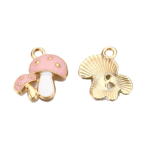 Pendentif en métal et émail champignon